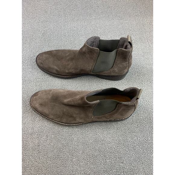 Clarks Paulson Men's 10 Brown Up Chelsea Boot Taupe Suede Ankle Pull On - Picture 1 of 7